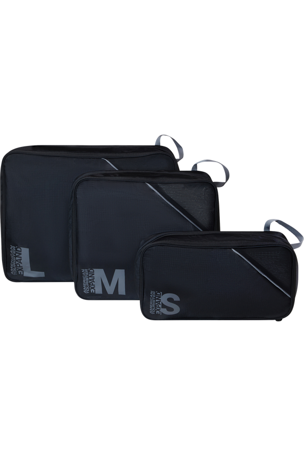 American Tourister American Tourist. Ta Packing Cubes S/M/L  Svart/Gr&aring;
