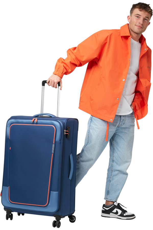 American Tourister Pulsonic Spinner Expandable 81cm  Marineblå