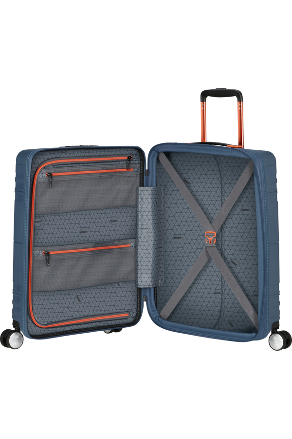 American Tourister Hello Cabin Spinner Exp Coated 55cm  Marinebl&aring;/Oransje