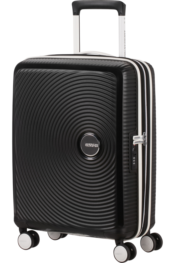 American Tourister Soundbox Spinner TSA Expandable 55cm  Black/White American Tourister Soundbox Spinner TSA Expandable 55cm  Black/White