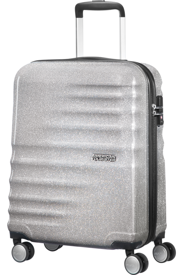 American Tourister Wavebreaker Spinner 55cm  Silver Sparkle