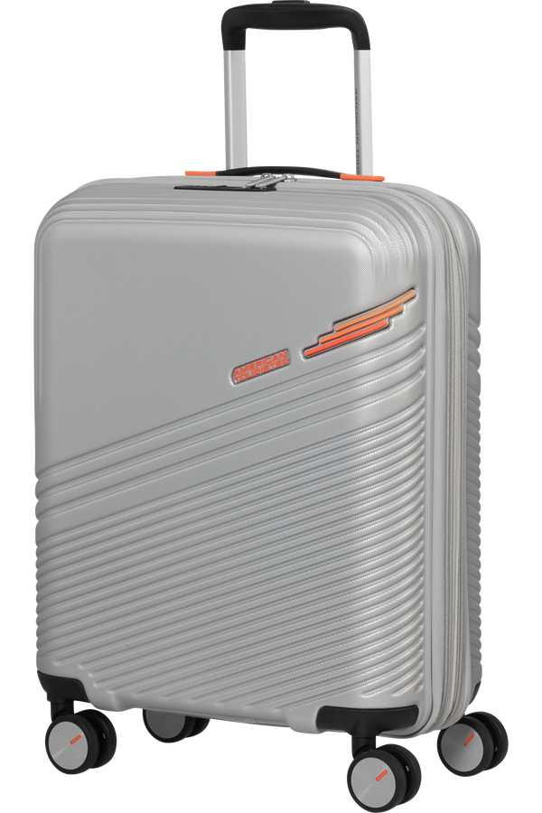 American Tourister Triple Trace Spinner TSA Expandable 55cm  Silver/Orange