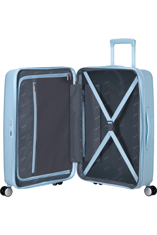 American Tourister SoundBox Spinner TSA Expandable 67cm  Pastellbl&aring;tt