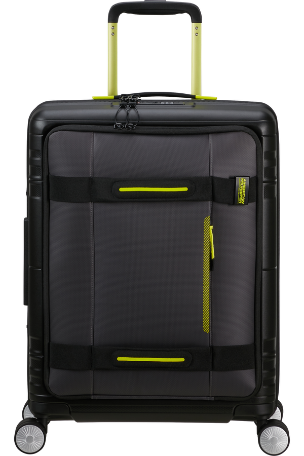 American Tourister Hello Cabin Spinner Exp Coated 55cm  Black/Lime