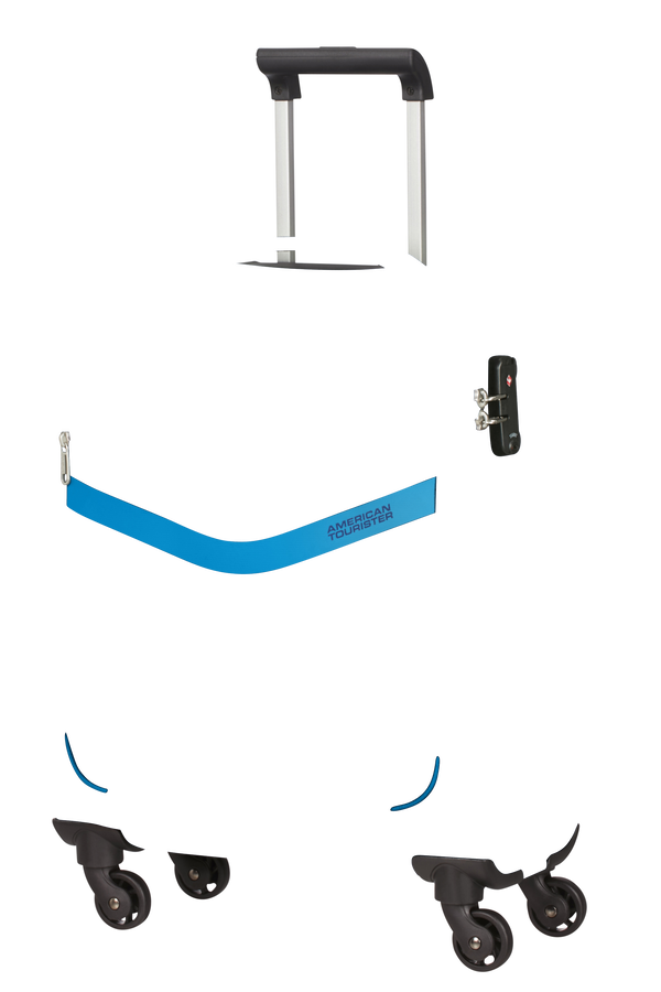 American Tourister Springwave Spinner TSA  Dark Blue/Light Blue