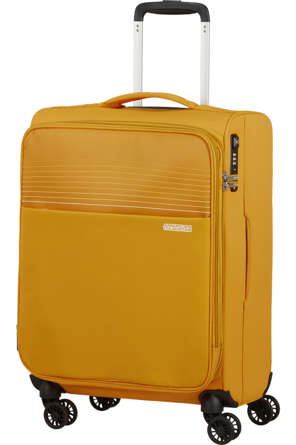 American Tourister Lite Ray Spinner TSA Expandable 55cm  Golden Yellow