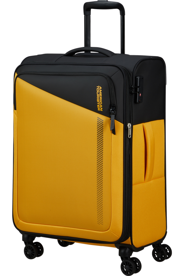 American Tourister Daring Dash Spinner Expandable TSA M  Black/Yellow American Tourister Daring Dash Spinner Expandable TSA M  Black/Yellow