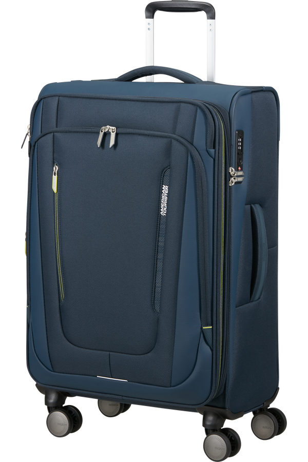 American Tourister Wanderlite Spinner EXP TSA M  Mørk marine