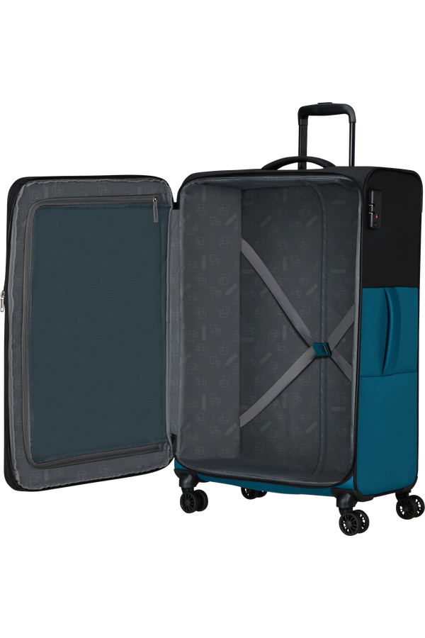 American Tourister Daring Dash Spinner Expandable TSA L  Svart/Blå