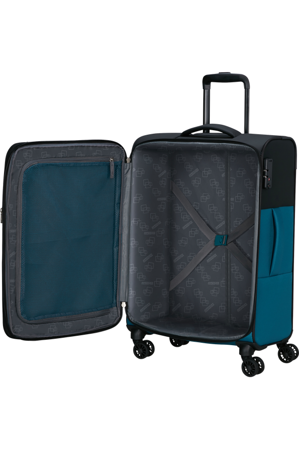 American Tourister Daring Dash Spinner Expandable TSA M  Svart/Blå