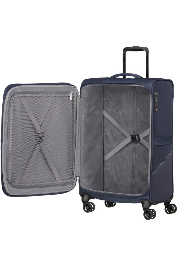 American Tourister SummerRide Spinner M EXP TSA 69cm Marineblå American Tourister SummerRide Spinner M EXP TSA 69cm Marineblå