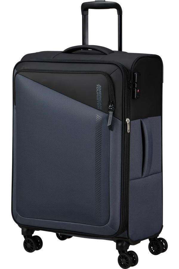 American Tourister Daring Dash Spinner Expandable TSA M  Svart/Gr&aring;