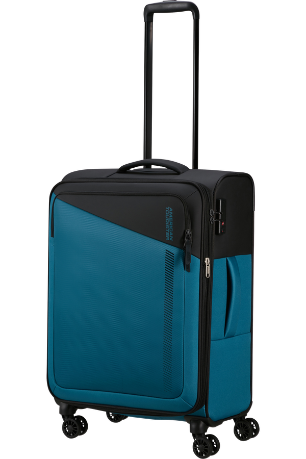 American Tourister Daring Dash Spinner Expandable TSA M  Svart/Bl&aring;