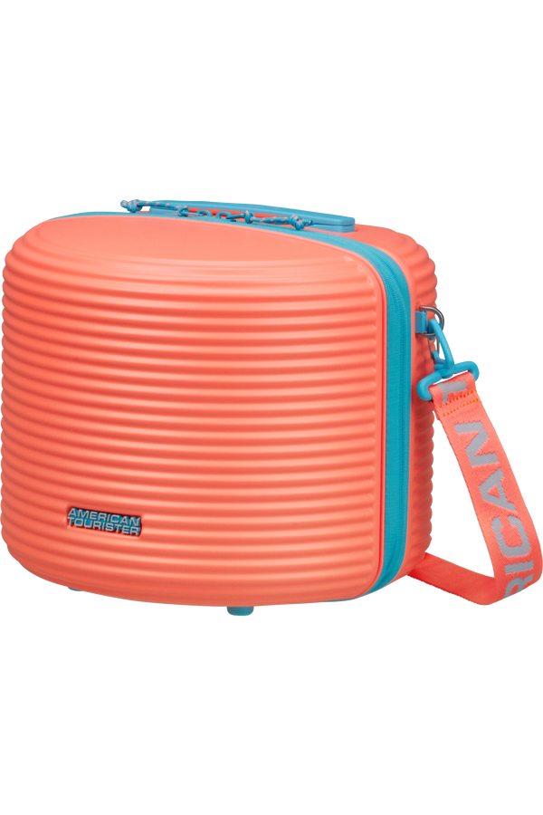 American Tourister Rollio Beauty Case  Coral/Blue