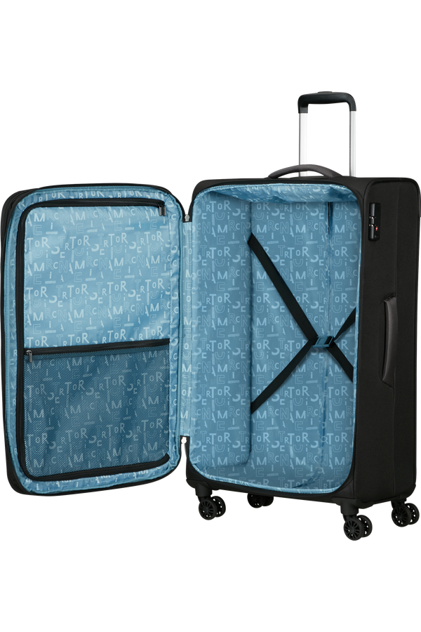 American Tourister Pulsonic Spinner Expandable 81cm  Asfalt Svart