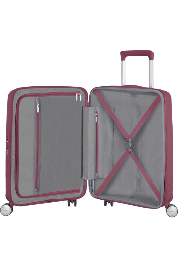 American Tourister Soundbox Spinner TSA Expandable 55cm  Dark Burgundy American Tourister Soundbox Spinner TSA Expandable 55cm  Dark Burgundy