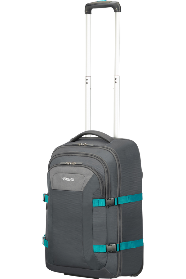 American Tourister Road Quest Laptop Backpack with Wheels 39.6cm/15.6inch  Grey/Turquoise