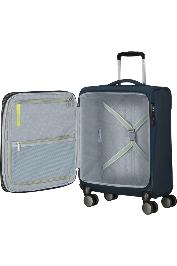 American Tourister Wanderlite Spinner EXP TSA S  Mørk marine