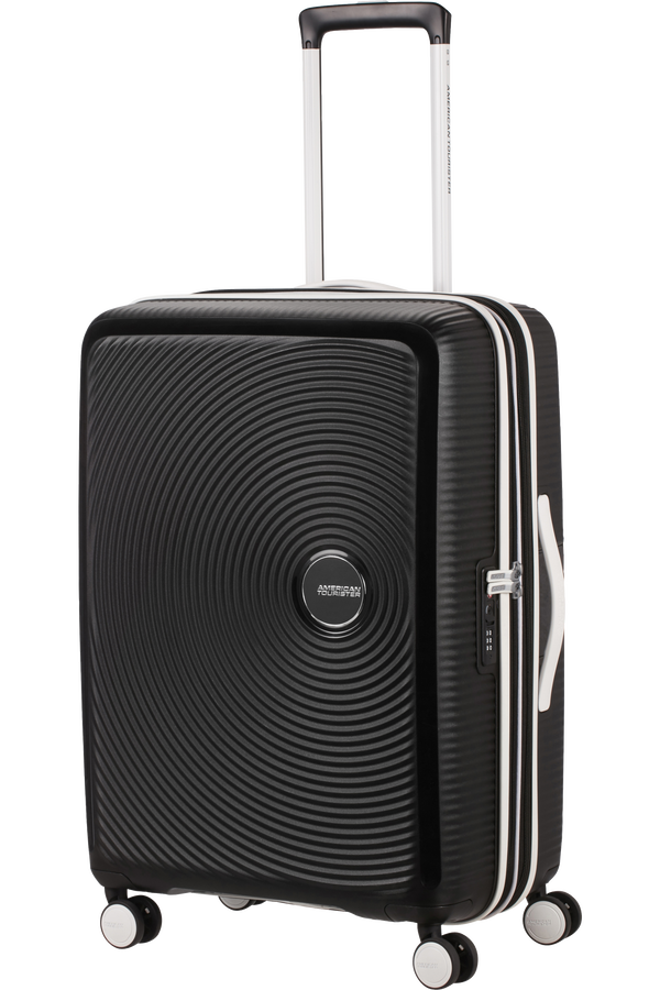 American Tourister Soundbox Spinner TSA Expandable 67cm  Black/White American Tourister Soundbox Spinner TSA Expandable 67cm  Black/White