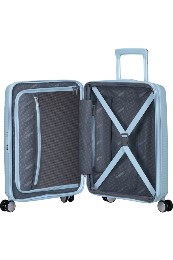 American Tourister SoundBox Spinner TSA Expandable 55cm  Pastellbl&aring;tt