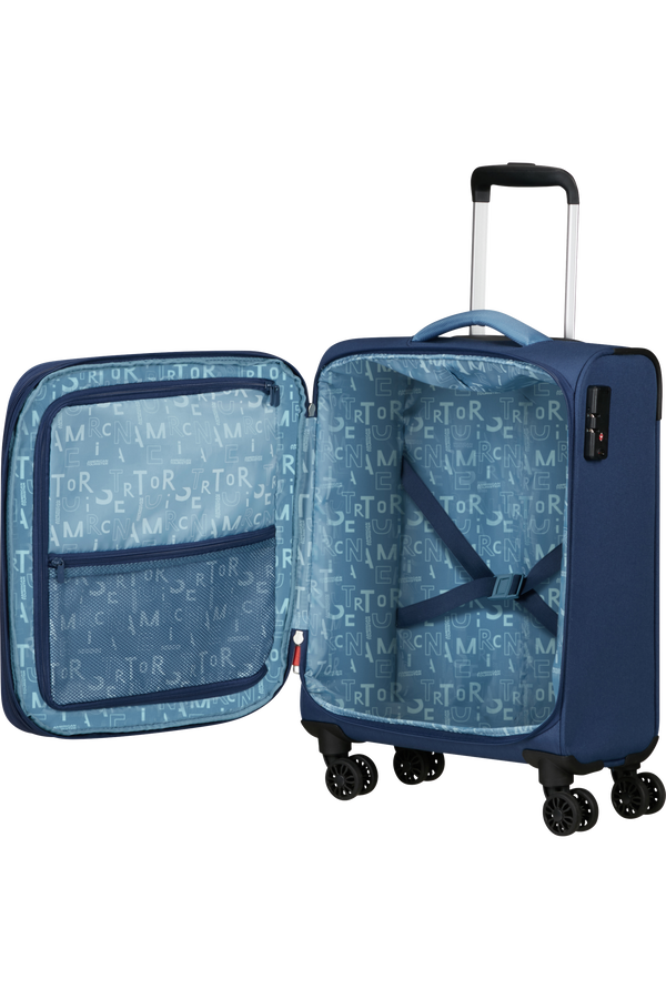 American Tourister Pulsonic Spinner Expandable 55cm  Marineblå