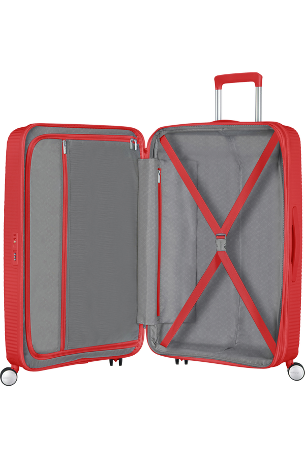 American Tourister Soundbox Spinner Expandable 77cm  Coral Red American Tourister Soundbox Spinner Expandable 77cm  Coral Red
