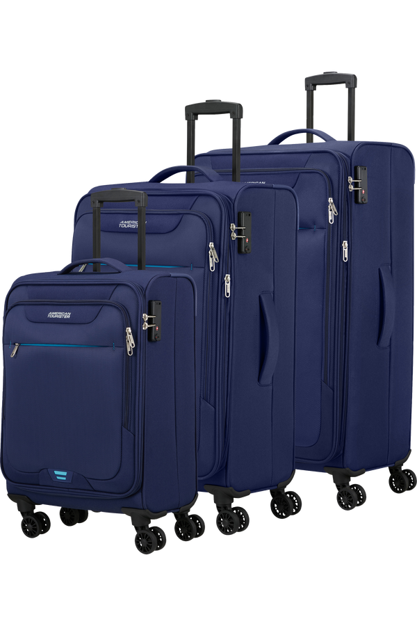 American Tourister Street Roll 3 Pc Set B Marineblå
