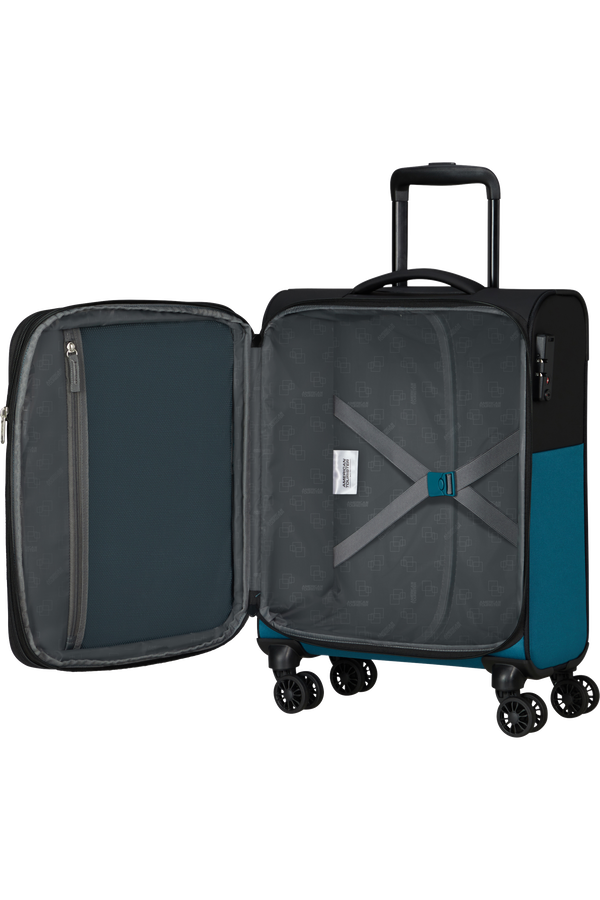American Tourister Daring Dash Spinner Expandable TSA S  Svart/Bl&aring;