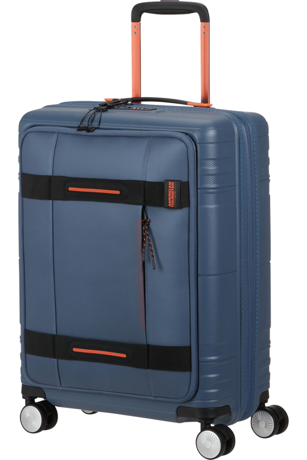 American Tourister Hello Cabin Spinner Exp Coated 55cm  Marinebl&aring;/Oransje