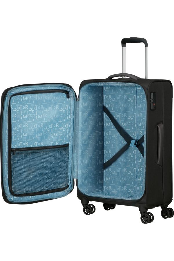 American Tourister Pulsonic Spinner Expandable 68cm  Asfalt Svart American Tourister Pulsonic Spinner Expandable 68cm  Asfalt Svart