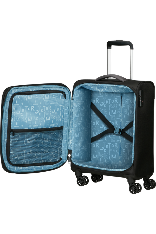 American Tourister Pulsonic Spinner Expandable 55cm  Asfalt Svart