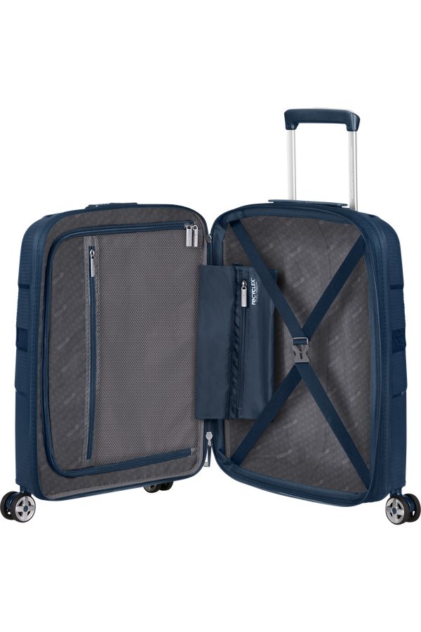 American Tourister Starvibe Spinner Expandable TSA 55cm Marineblå American Tourister Starvibe Spinner Expandable TSA 55cm Marineblå